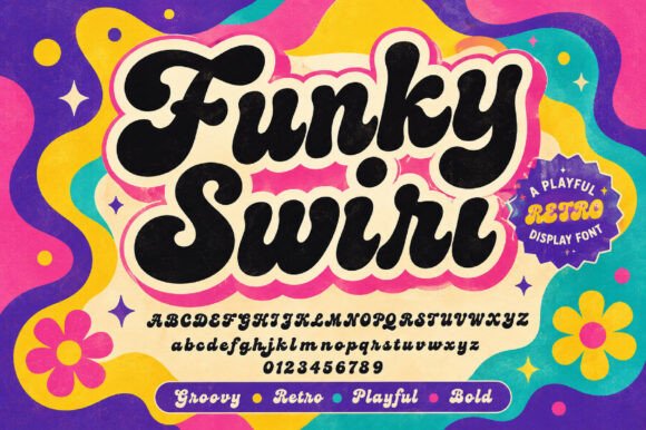 Unleash Retro Charm: The Funky Swirl Typeface